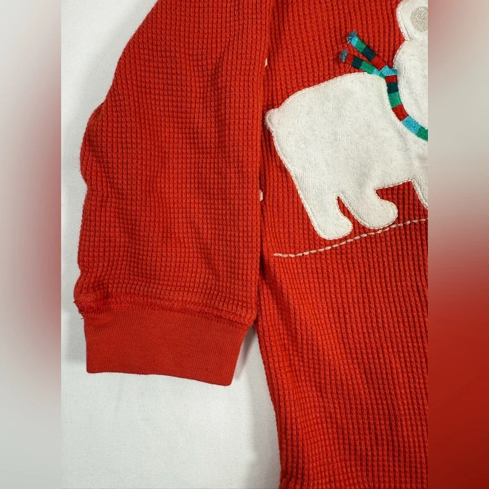 GYMBOREE Baby Boys’ Snow Bear Line Embroidered Waffle Knit One Piece Size 18-24M